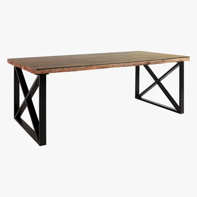 Furniture Village Noir Dining Table with X-shaped Legs - 180-cm
