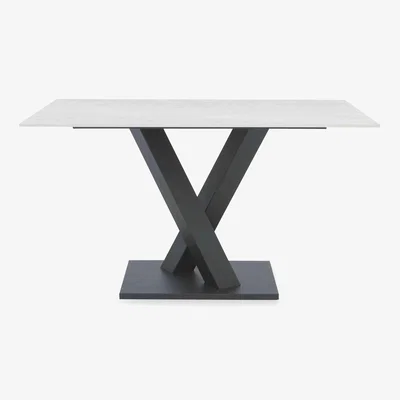 Furniture Village Warrior Crystal White Compact Fixed Dining Table