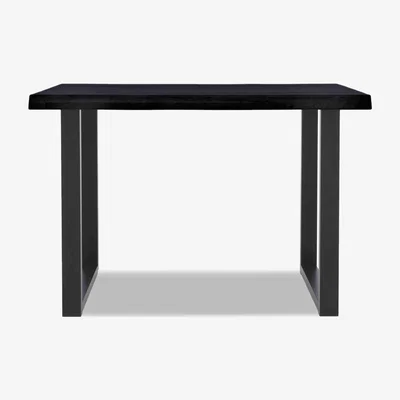 Furniture Village Bodahl - Compact Terra Raw Edge Bar Table with U-Shaped Legs - 160-cm - Mocca Black