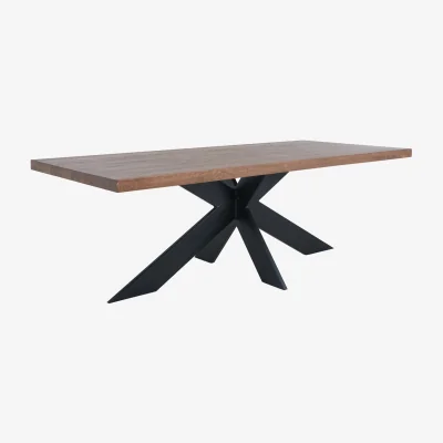 Furniture Village Bodahl - Terra Straight Edge Dining Table with Star Base - 200-cm - Desert