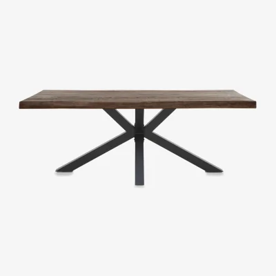 Furniture Village Bodahl - Njord Raw Edge Compact Dining Table with Metal Star Base - 140-cm - Desert