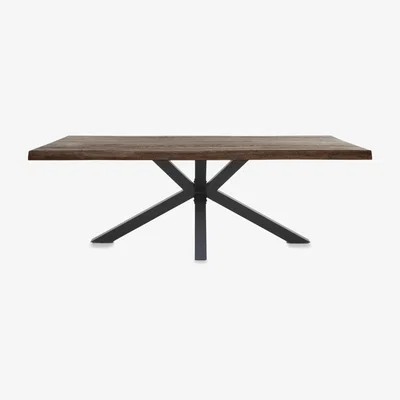 Furniture Village Bodahl - Njord Raw Edge Dining Table with Metal Star Base - 180-cm - Desert
