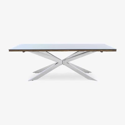 Furniture Village Kiara Large Rectangular Dining Table with Chrome Legs