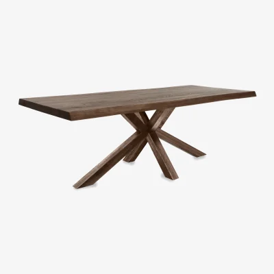 Furniture Village Bodahl - Njord Raw Edge Dining Table with Wooden Star Base - 300-cm - Desert