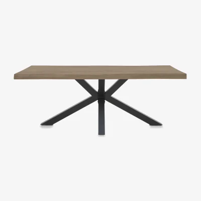 Furniture Village Bodahl - Njord Raw Edge Compact Dining Table with Metal Star Base - 140-cm - Vintage Grey