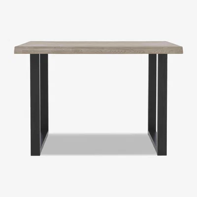 Furniture Village Bodahl - Compact Terra Raw Edge Bar Table with U-Shaped Legs - 140-cm - Vintage Grey