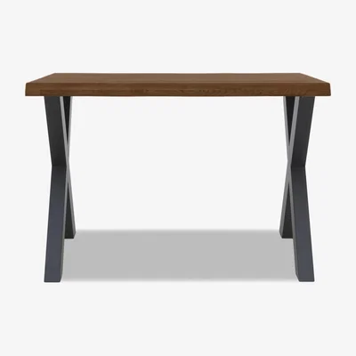 Furniture Village Bodahl - Compact Terra Raw Edge Bar Table with X-Shaped Legs - 160-cm - Desert
