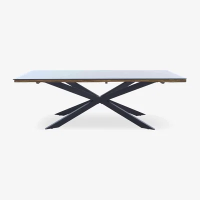 Furniture Village Kiara Large Rectangular Dining Table with Black Legs