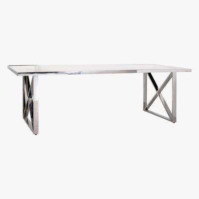 Furniture Village Levanto Marble Dining Table - 240-cm - White - By Furniture Village