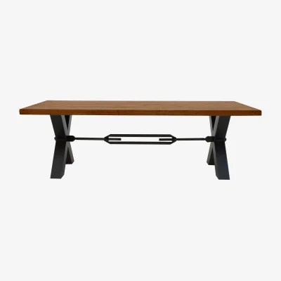 Furniture Village Bodahl - Terra Straight Edge Dining Table with Tension Bolt X-Leg - 260-cm - Old Bassano