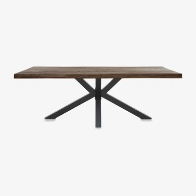 Furniture Village Bodahl - Njord Raw Edge Dining Table with Metal Star Base - 260-cm - Desert