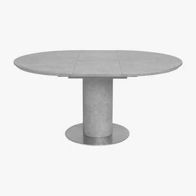 Furniture123 Round Extendable Dining Table in Grey Concrete Effect - Etan