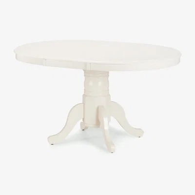 Furniture123 Round Extendable Dining Table in Ivory - Seats 6 - Julian Bowen Stamford