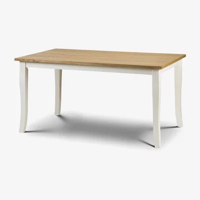 Furniture123 Davenport Ivory & Solid Oak Farmhouse Dining Table - Julian Bowen