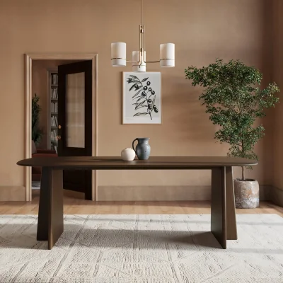 Furniture123 Rectangular Walnut Dining Table - Seats 6 - 8 - Noor