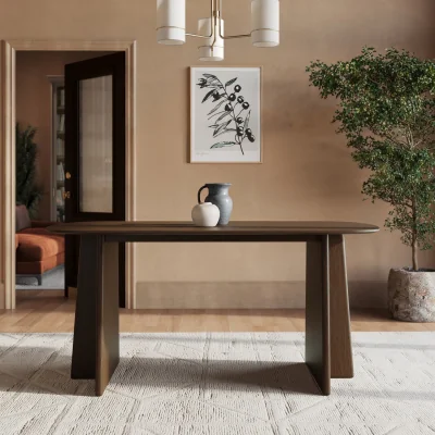 Furniture123 Rectangular Walnut Dining Table - Seats 4 - 6 - Noor