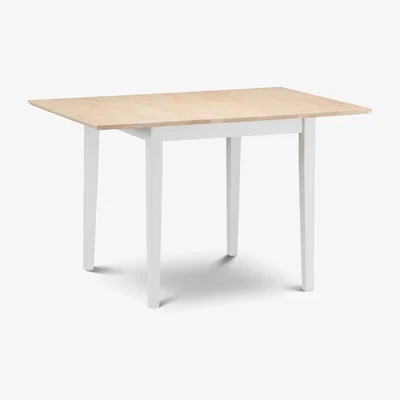 Furniture123 Julian Bowen Rufford Extendable Farmhouse Dining Table - Ivory with Wood Top
