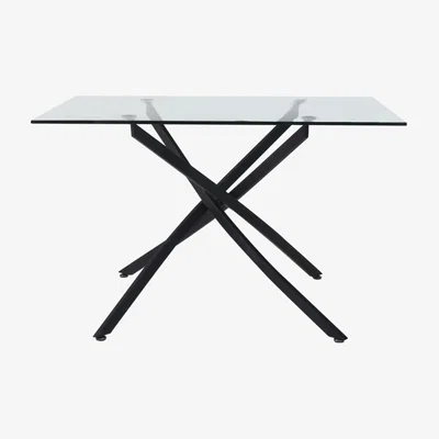 Furniture123 Glass Dining Table with Black Legs - Kacey