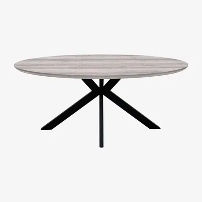 Furniture123 Industrial Oval Dining Table - Seats 6 - Liberty