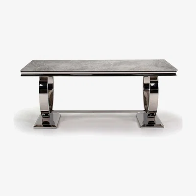 Furniture123 Arianna Grey Marble Dining Table 200cm - Vida Living - Seats 8