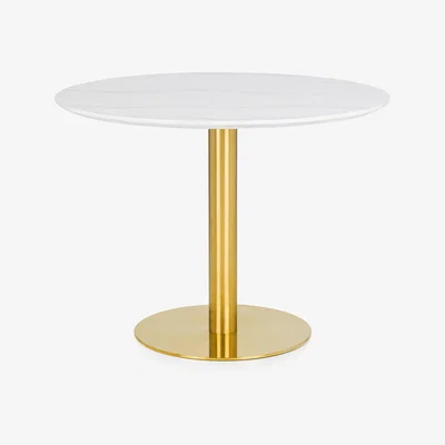 Furniture123 Palermo Round Pedestal Marble Dining Table - Seats 4 - Julian Bowen
