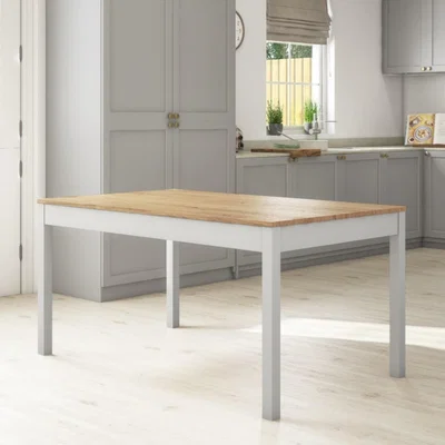 Furniture123 Grey & Solid Pine Dining Table - Seats 6 - Emerson