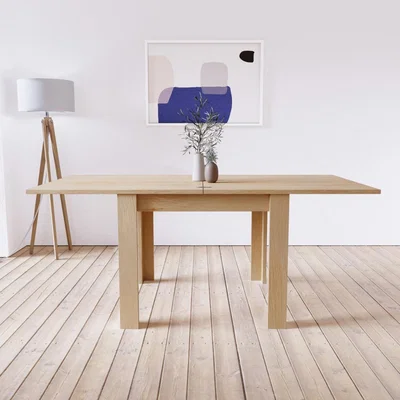 Furniture123 Extendable Flip Top Oak Dining Table - Seats 6 - New Town