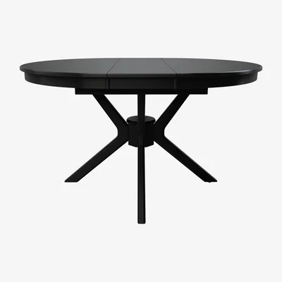 Furniture123 Large Black Extendable Round to Oval Dining Table - Seats 4-6 - Karie