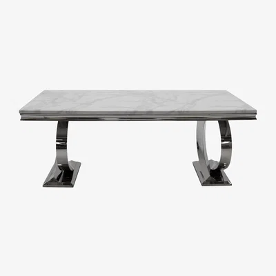 Furniture123 Vida Living Selene Marble Dining Table in Bone White - 200cm