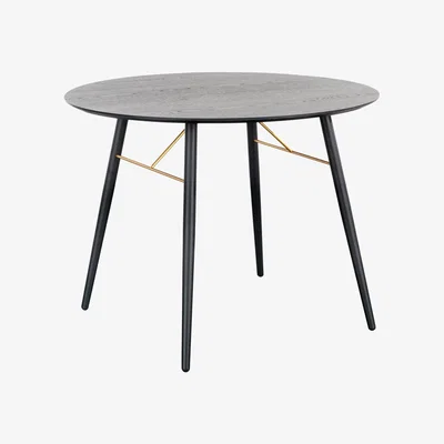 Furniture123 Round Black Dining Table - Barcelona