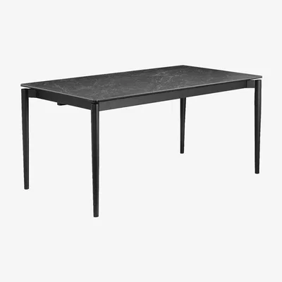 Furniture123 Marble Extendable Dining Table in Black - Seats 6-8 - Camilla