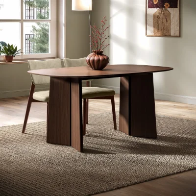 Furniture123 Rectangular Walnut Dining Table - Seats 4 - 6 - Rivo