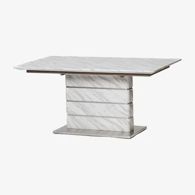 Furniture123 White Marble Extendable Dining Table 160-220cm - Etan