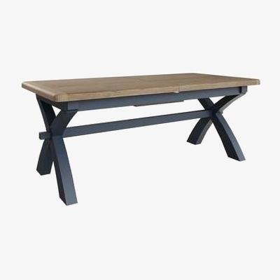 Furniture123 Navy & Oak Extending Dining Table - Seats 8 - Pegasus
