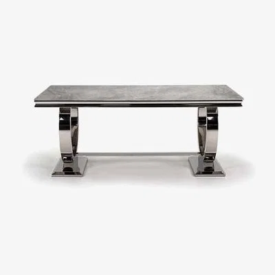 Furniture123 Arianna Grey Marble Dining Table 180cm - Vida Living - Seats 6