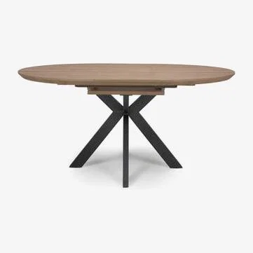 Furniture123 Liberty Walnut Extendable Round Dining Table 120-160cm
