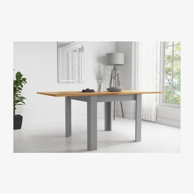 Furniture123 Grey and Oak Extending Dining Table - Seats 4 - New Town