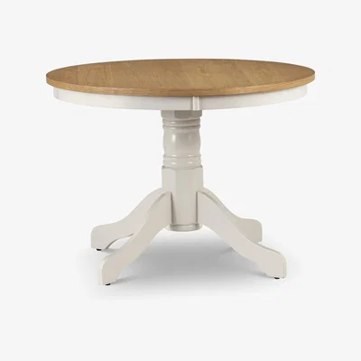 Furniture123 Davenport Ivory and Oak Round Pedestal Dining Table - Julian Bowen