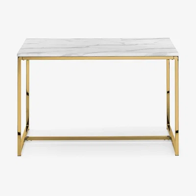Furniture123 Round Marble Dining Table with Gold Base - Seats 4 - Julian Bowen
