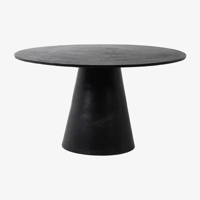 Graham & Green Milan Round Black Dining Table