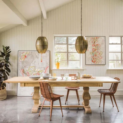 Graham & Green Graham and Green Single Column Reclaimed Elm Extendable Table
