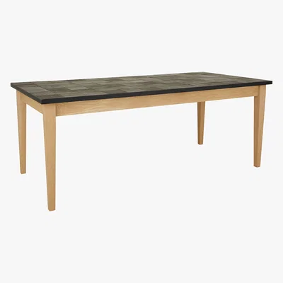 Habitat Reuben 8 Seater Concrete Tile Top Oak Dining Table, Grey