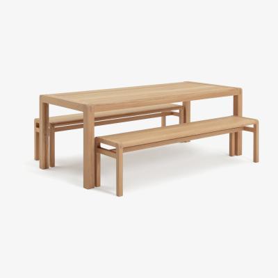 Habitat Habitat Radius Solid Wood Dining Table & 2 Oak Benches