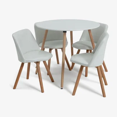 Habitat Habitat Quattro White Dining Table & 4 White Chairs
