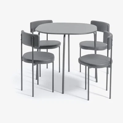 Habitat Habitat Jayla Metal Dining Table & 4 Grey Chairs