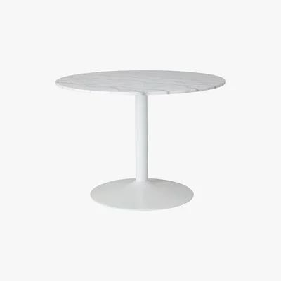 Habitat Cara 4 Seater White Round Marble Dining Table, White
