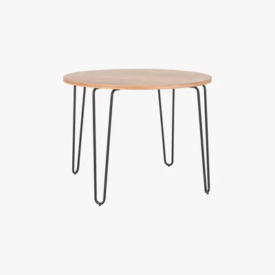 Habitat Habitat Tyler Ash & Black Metal Round 4 Seater Dining Table