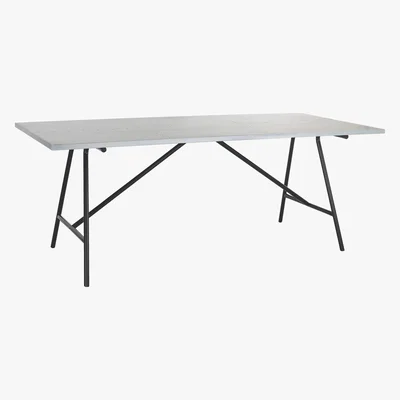 Habitat Yeoman 8 Seater Zinc Topped Dining Table, Silver