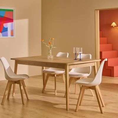 Habitat Habitat Sylas Solid Wood 4 Seater Dining Table - Natural