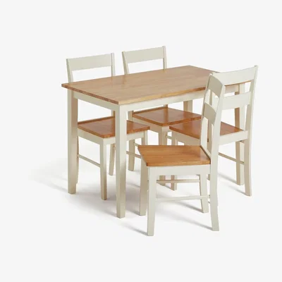 Habitat Habitat Chicago Solid Wood Table & 4 Two Tone Chairs